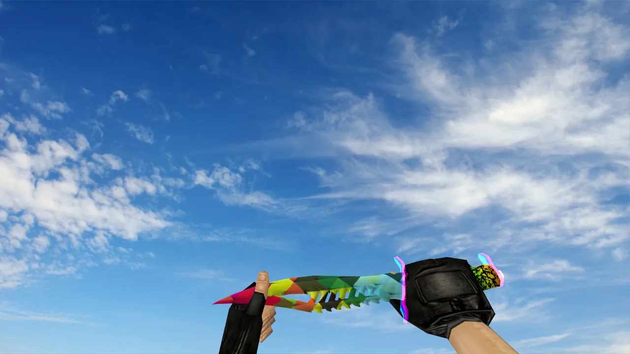 Скриншот Модель ножа «Nautilus Colorful Triangles» для CS 1.6: v_, p_, w_ модели, звук, анимация осмотра, текстуры