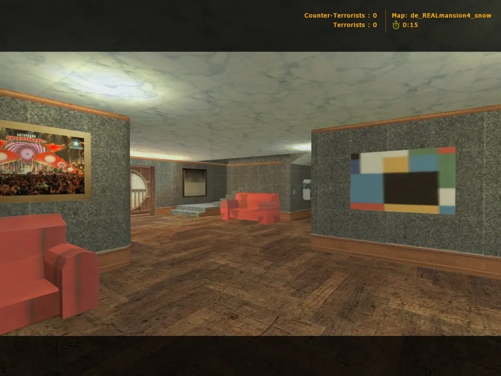 Скриншот Карта de_realmansion4_snow для CS 1.6 – детальный обзор и тактика