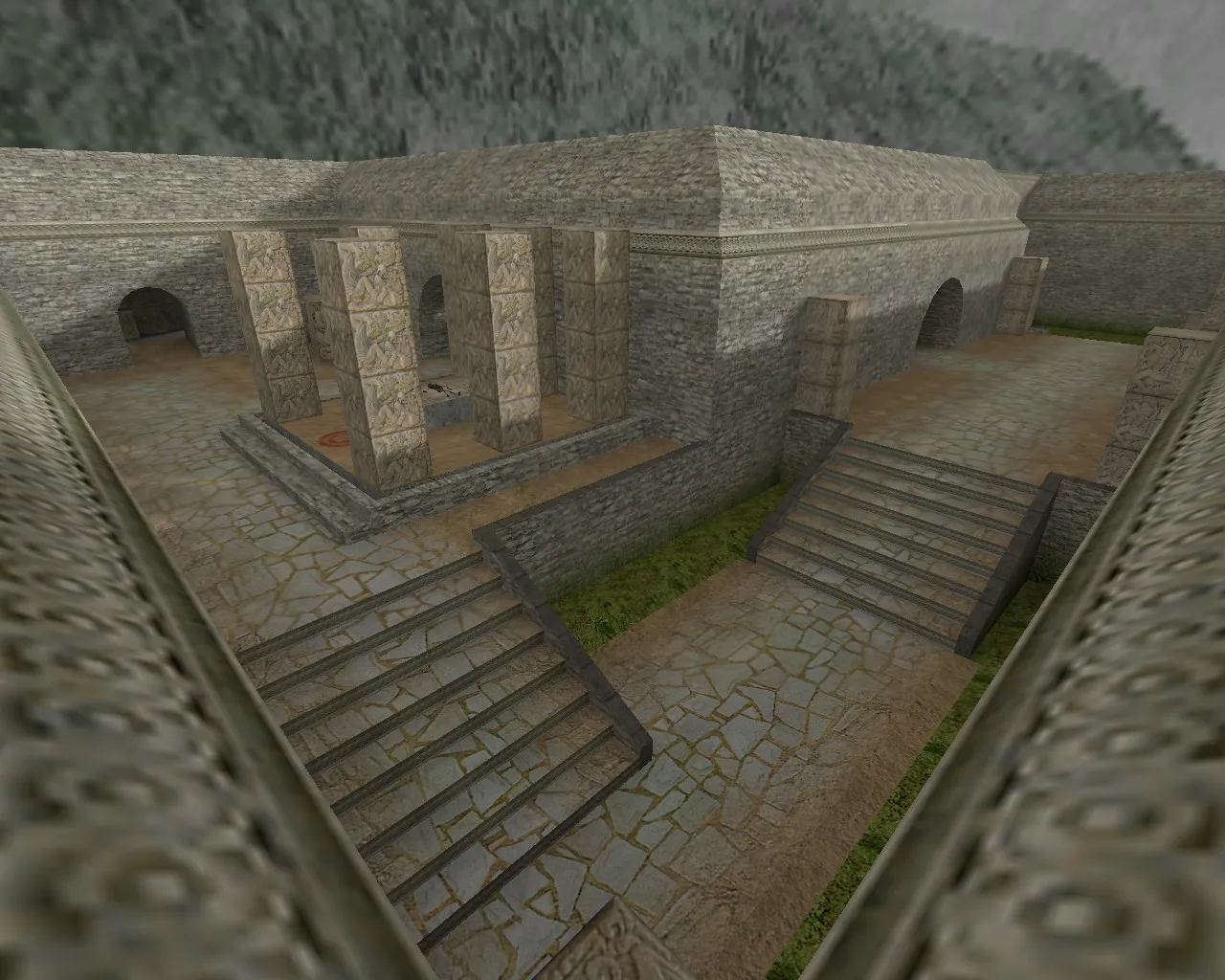 Скриншот de_aztec_fal для CS 1.6: баланс сторон, точки, .nav, оптимизация wpoly/epoly и настройка ботов