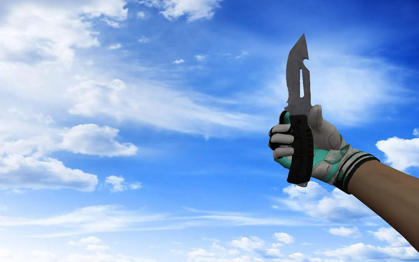 Скриншот ☆ Нож выживания | Вороненая сталь — v_ нож, p_ нож, w_ нож для CS 1.6 с анимацией осмотра