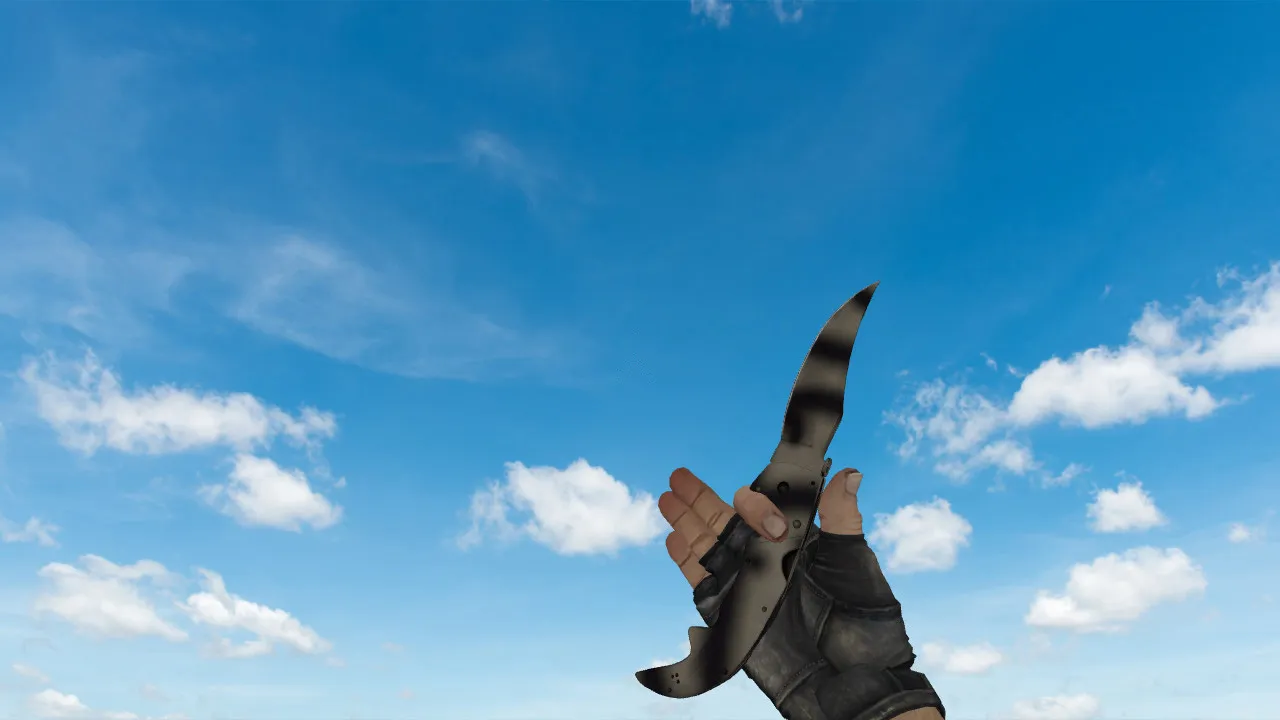 Скриншот Модель ножа v_ Falchion «Сажа» для CS 1.6: звуки, анимация осмотра, текстуры и качество модели