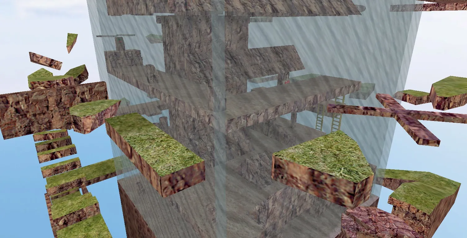 Скриншот  deathrun_unreal_air для CS 1.6: карта deathrun, точки, раунды, оптимизация, .nav и боты