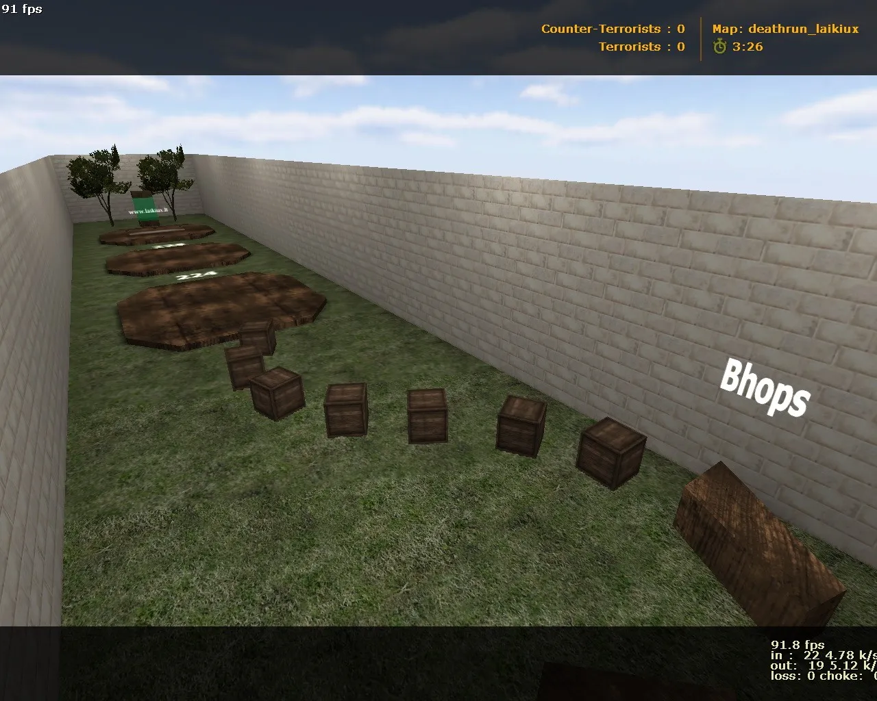 Скриншот  deathrun_laikiux для CS 1.6: карта deathrun, тактики за терр и спец, настройки и требования