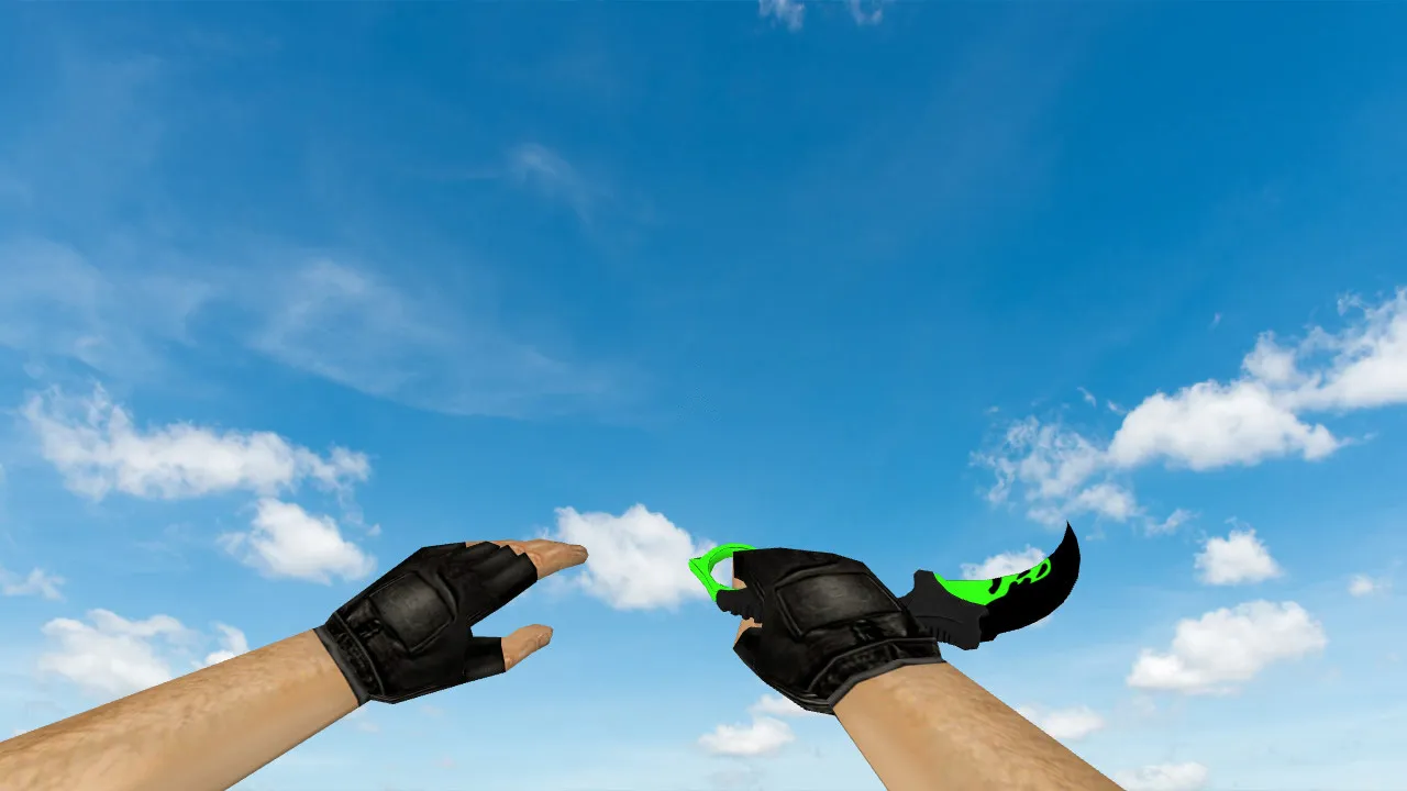 Скриншот Модель ножа «Karambit Neon Skill» v_ / p_ / w_ для CS 1.6: звуки, анимация осмотра и текстуры