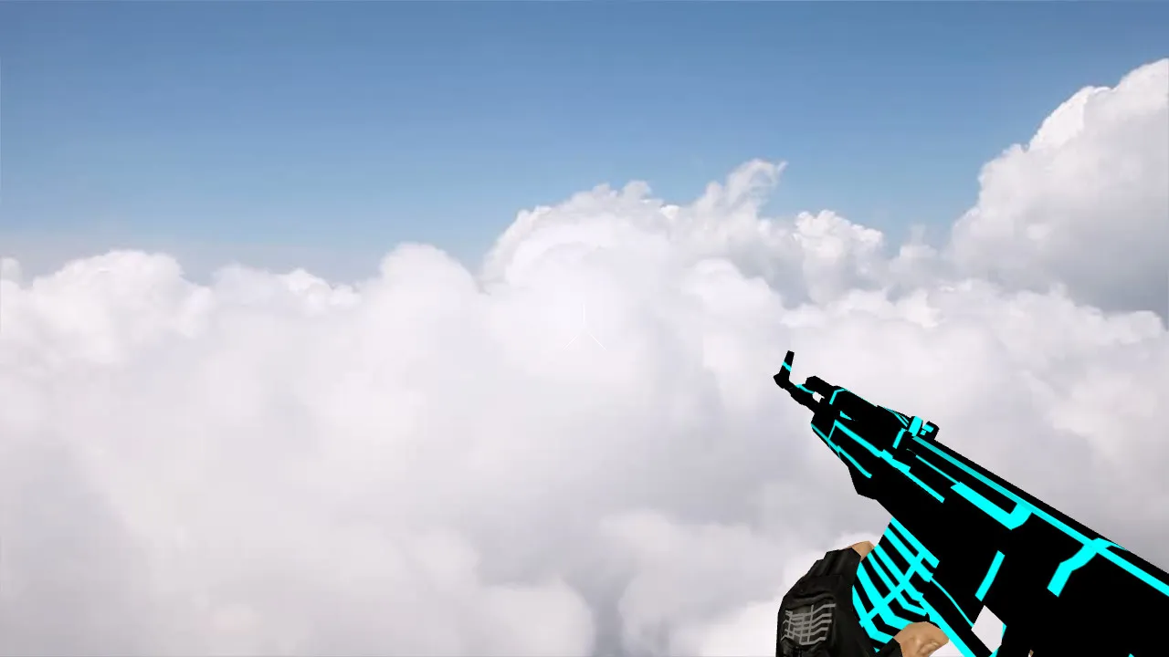 Скриншот Модель «Default AK-47 Blue Lines» v_model для CS 1.6: звуки, анимация осмотра, текстуры и качество