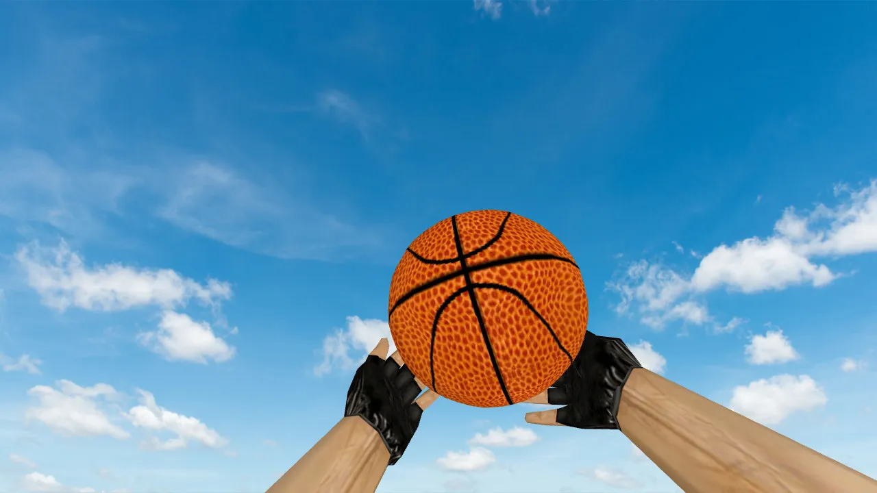 Скриншот  Модель гранаты «Баскетбольный мяч» для CS 1.6: v_grenade, p_grenade, w_grenade, звук и анимация осмотра