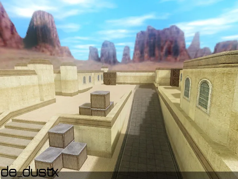 Скриншот  Карта de_dust1x для CS 1.6: точки, раунды, .nav и оптимизация wpoly/epoly
