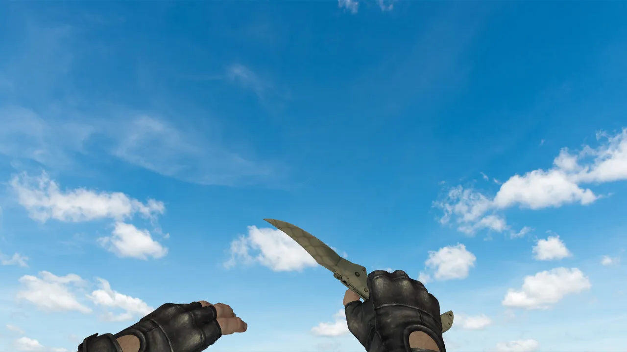 Скриншот Модель ножа v_ и p_ «Фальшион Африканская сетка» для CS 1.6: звуки, анимация осмотра, качество текстур