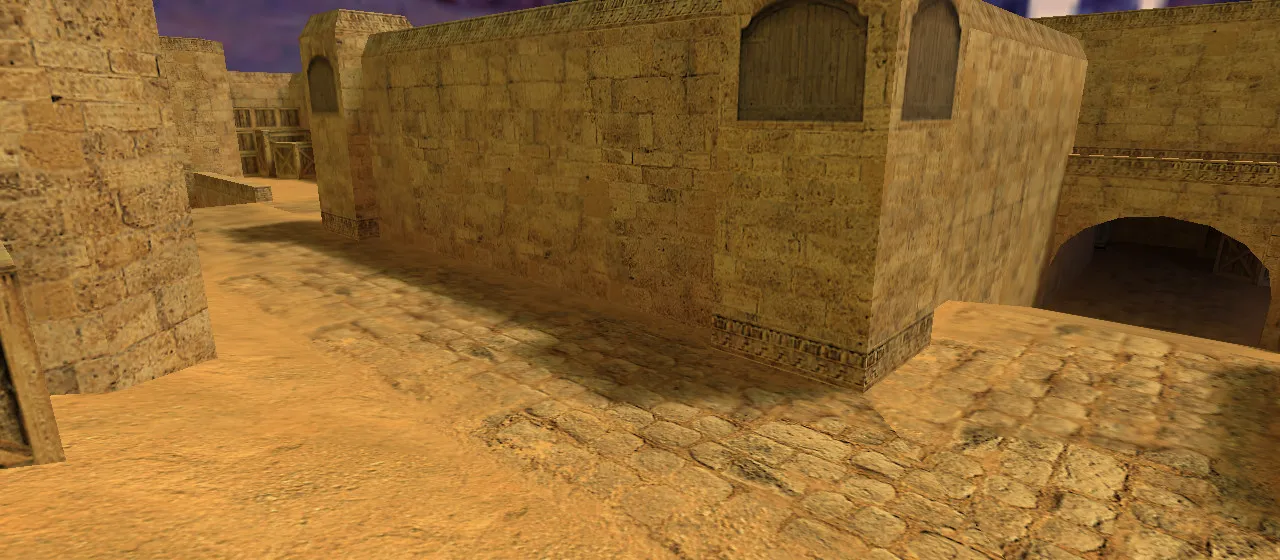 Скриншот  de_dust2_long_dawn для CS 1.6: баланс сторон, точки контроля и настройка ботов