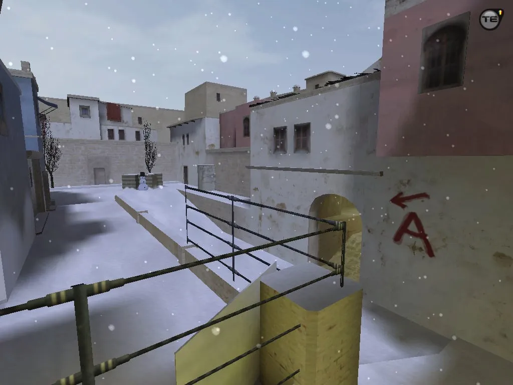 Скриншот  css_miragewinter_go: DE карта для CS 1.6 с балансом сторон, точками и .nav для ботов