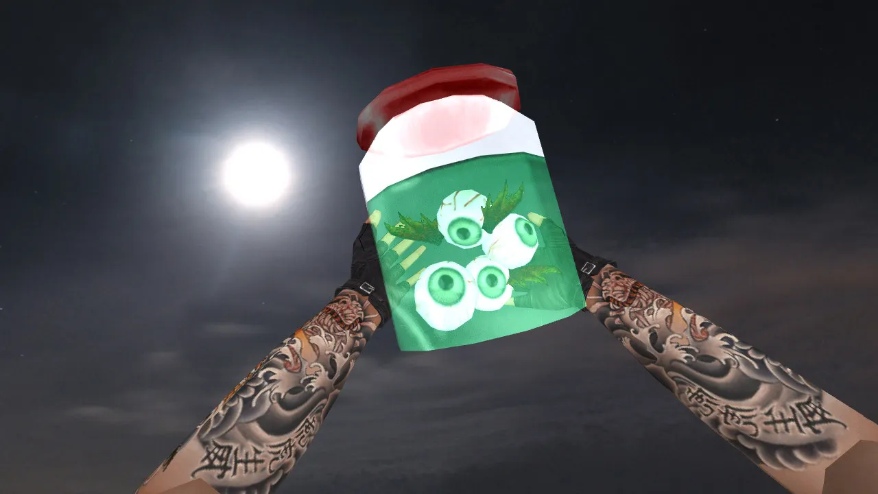 Скриншот Модель «Jar of Eyes» для CS 1.6: граната с v_, p_, w_ моделями, звуками и анимацией осмотра