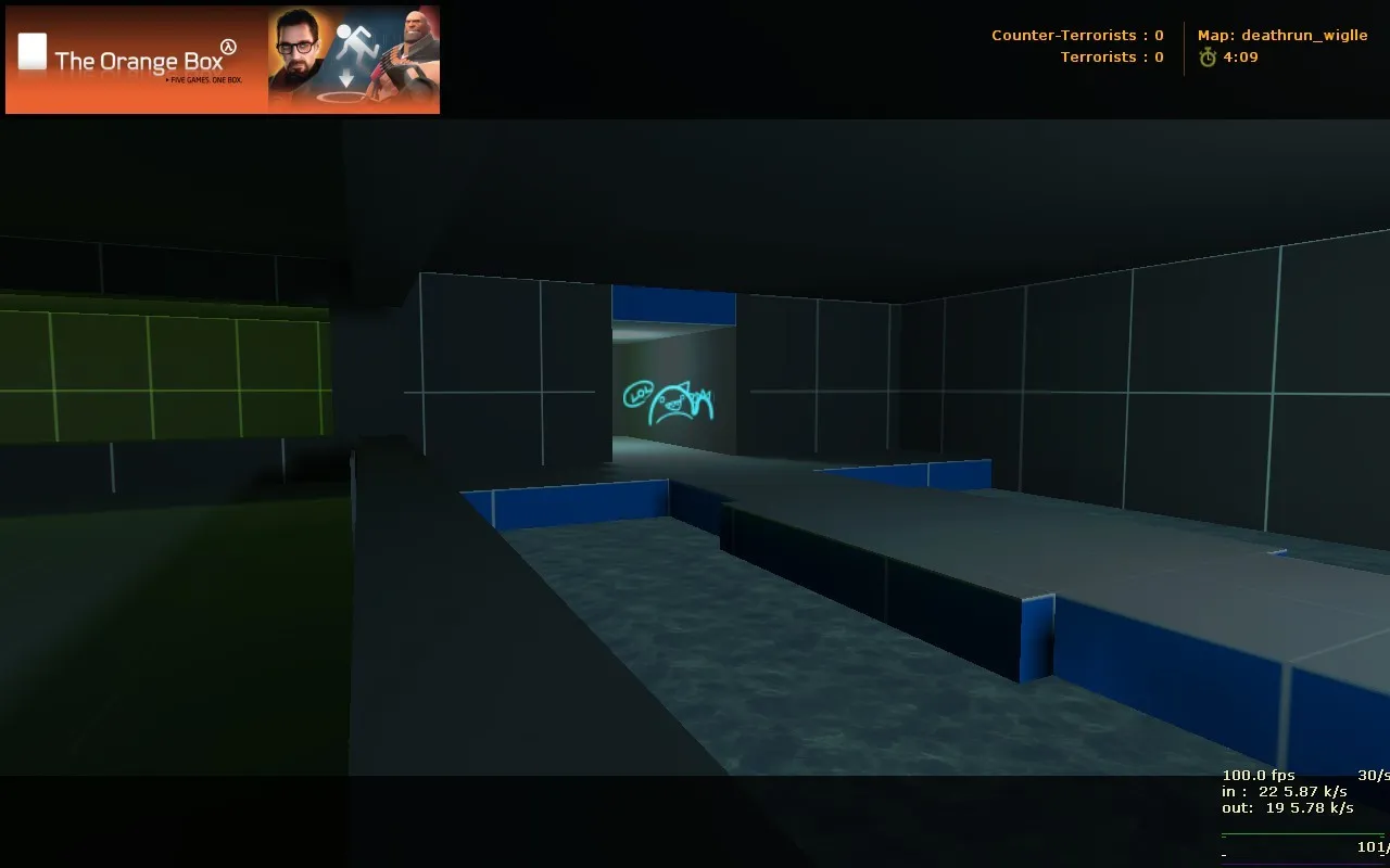 Скриншот  deathrun_wiglle для CS 1.6: карта deathrun, точки, тайминги и настройка сервера без лишней возни