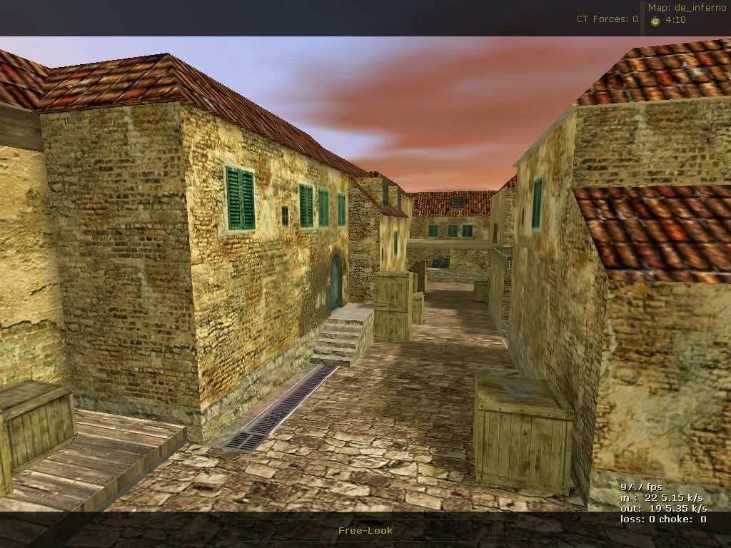 Скриншот  Карта «de_inferno_old» для CS 1.6 - Тактика и особенности