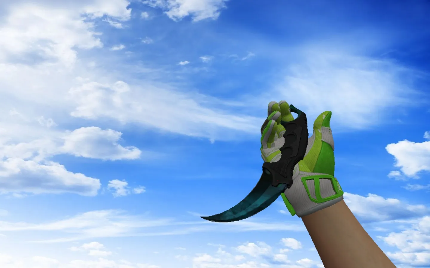 Скриншот Модель ножа керамбит «Гамма-волны» (все фазы) для CS 1.6: v_, p_, w_, звуки, осмотр и текстуры