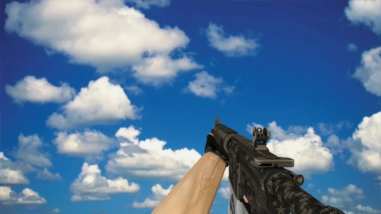 Скриншот Модель M4A4 Pokerface v_ для CS 1.6: p_ и w_ модели, звуки, анимация осмотра