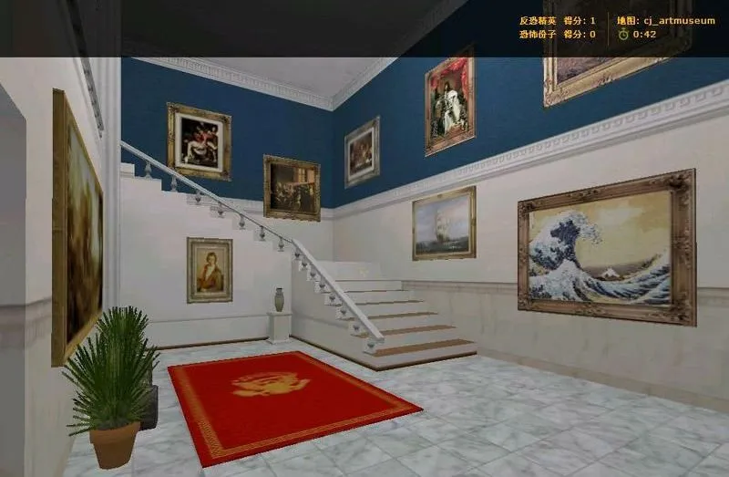 Скриншот  Карта «cj_artmuseum» для CS 1.6: баланс сторон, тактика и оптимизация wpoly/epoly