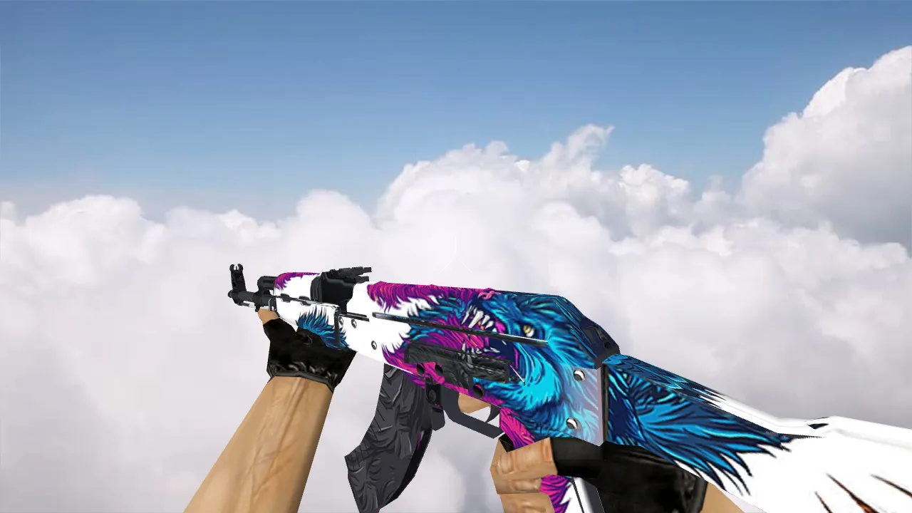 Скриншот Модель AK-47 Blue Wolf для CS 1.6 - Качественные текстуры и анимации