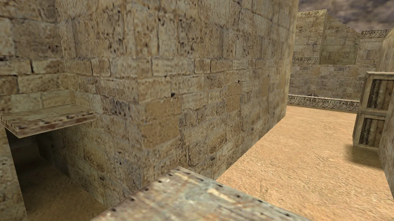 Скриншот Карта de_dust2_remake для CS 1.6: баланс сторон, точки под плент/раш, .nav для ботов и оптимизация