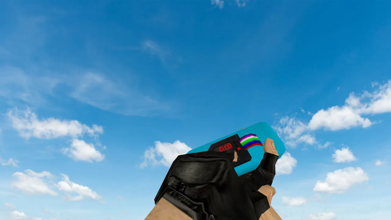 Скриншот Модель «C4 Sky Blue» v_ для CS 1.6: звуки, анимация осмотра, качество текстур и точная модель