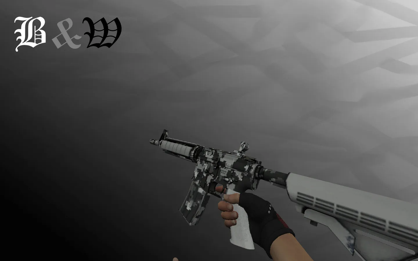 Скриншот Инвентарь «Монохром» для CS 1.6: пак оружия с автоматической анимацией осмотра, звуками и черно-белыми скинами