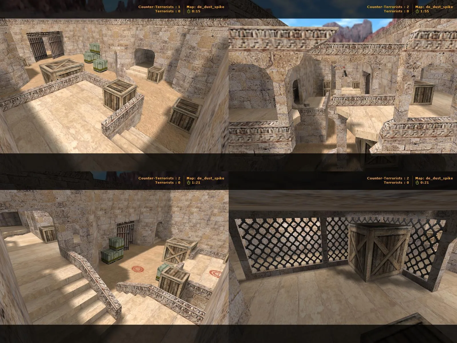 Скриншот  de_dust_spike для CS 1.6: тактика, оптимизация, .nav и точки под бои