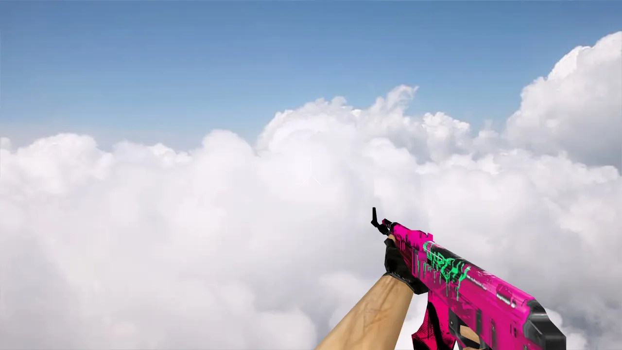 Скриншот Модель Default AK-47 Neon Revolution v_ p_ w_ для CS 1.6: звуки, анимация осмотра, текстуры