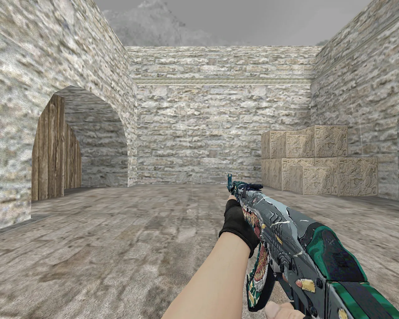 Скриншот АК-47 «Дикая акула» v_model для CS 1.6: p_ и w_ модели, анимация осмотра, звуки и текстуры