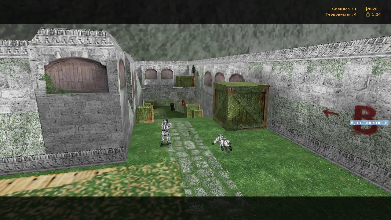 Скриншот  de_green для CS 1.6: тактика, точки, .nav для ботов и оптимизация wpoly/epoly