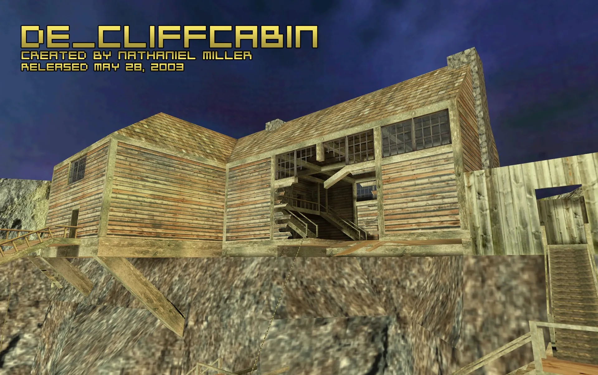 Скриншот  Карта de_cliffcabin для CS 1.6: точки, маршруты CT/T, .nav для ботов и оптимизация wpoly/epoly