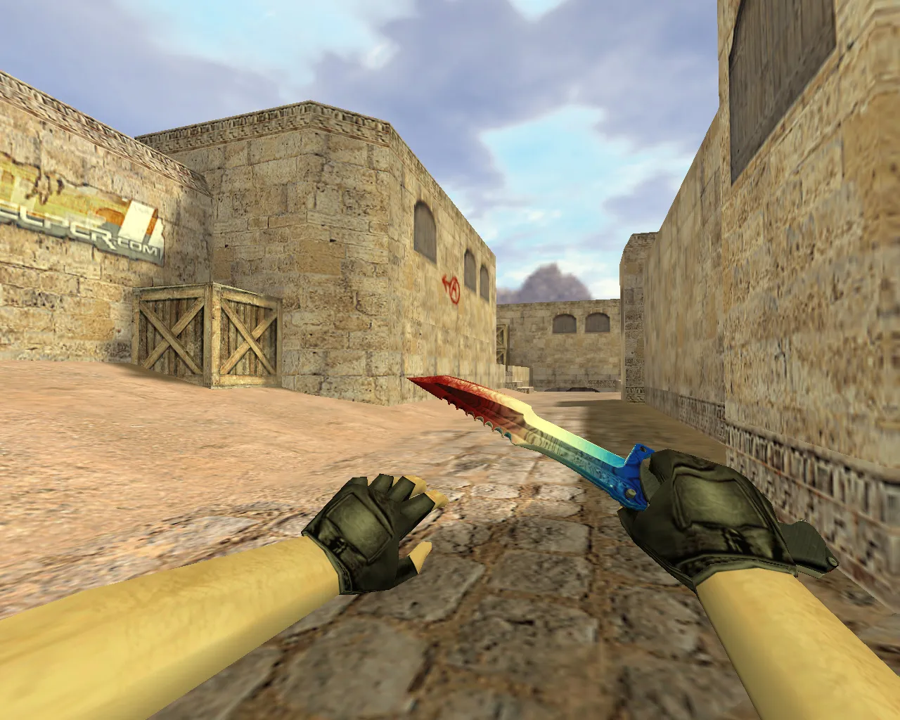 Скриншот v_knife + p_knife: «Охотничий нож Кровавая вода» для CS 1.6 — анимация осмотра, звуки, текстуры