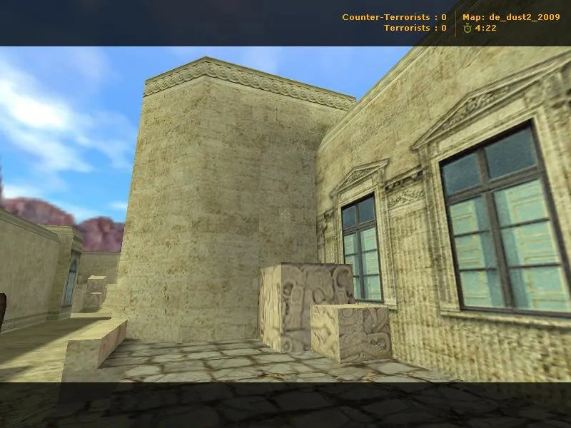 Скриншот  de_dust2_2009 для CS 1.6: баланс сторон, точки под плент и раундовые схемы