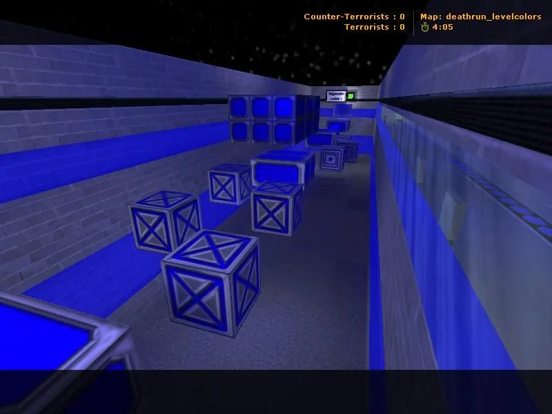Скриншот  deathrun_levelcolors — карта Deathrun для CS 1.6: точки, рейты, навигация ботов и настройка