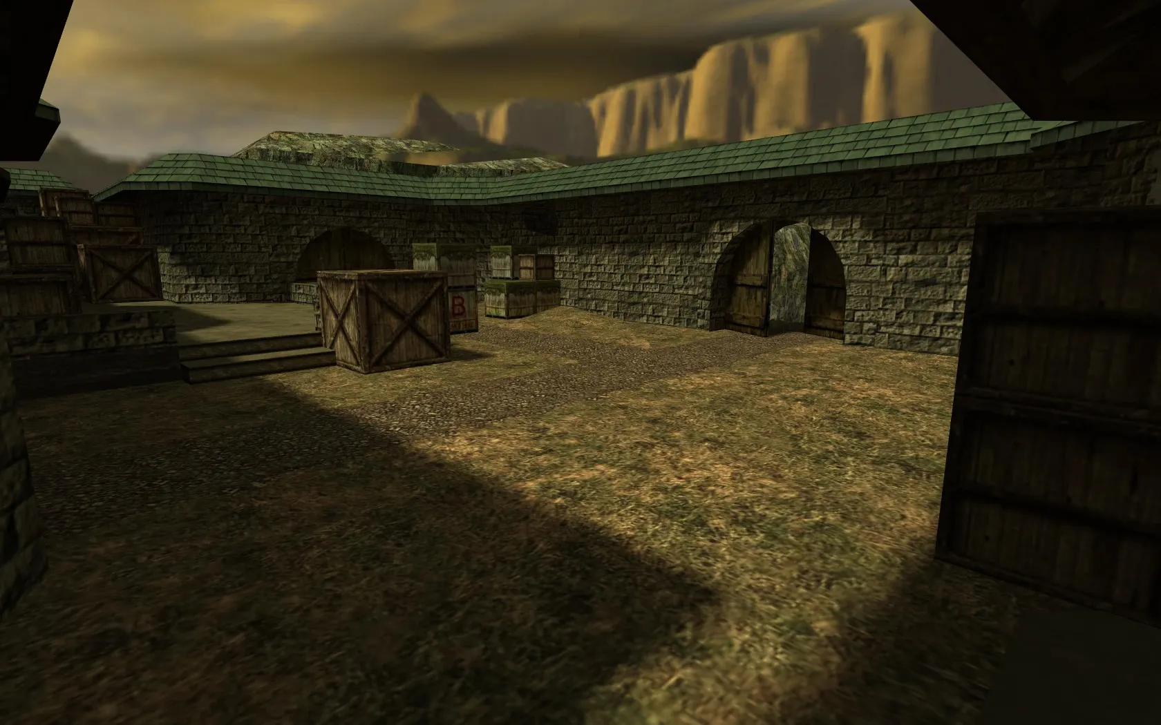 Скриншот  Карта de_dust2_storm для CS 1.6: баланс сторон, точки, .nav для ботов, оптимизация wpoly/epoly