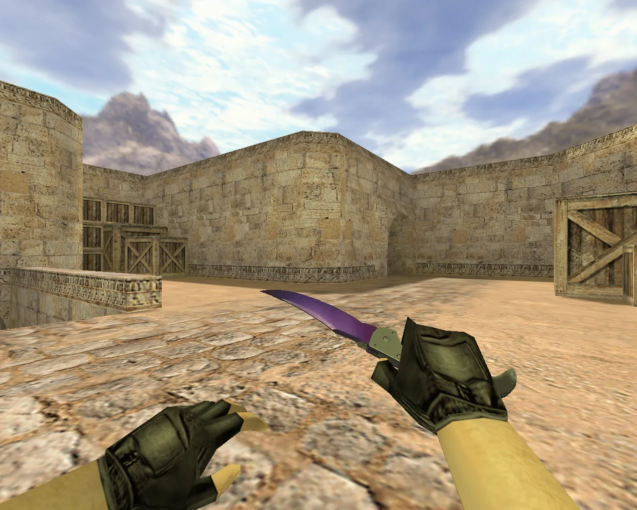 Скриншот Модель ножа v_ и p_ «Фальшион Северное сияние» для CS 1.6: звуки, анимация осмотра, текстуры и точная модель