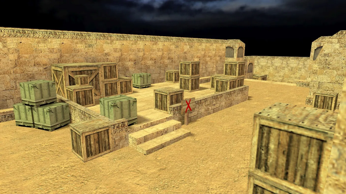 Скриншот  de_dusky карта для CS 1.6: тактика за CT и T, точки контроля, .nav и оптимизация