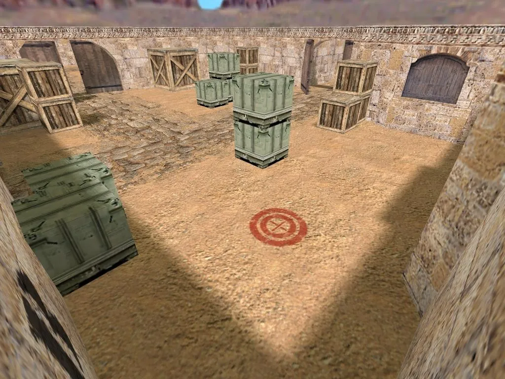 Скриншот  de_dusty карта для CS 1.6: тактика за CT/T, точки, .nav для ботов и оптимизация wpoly/epoly