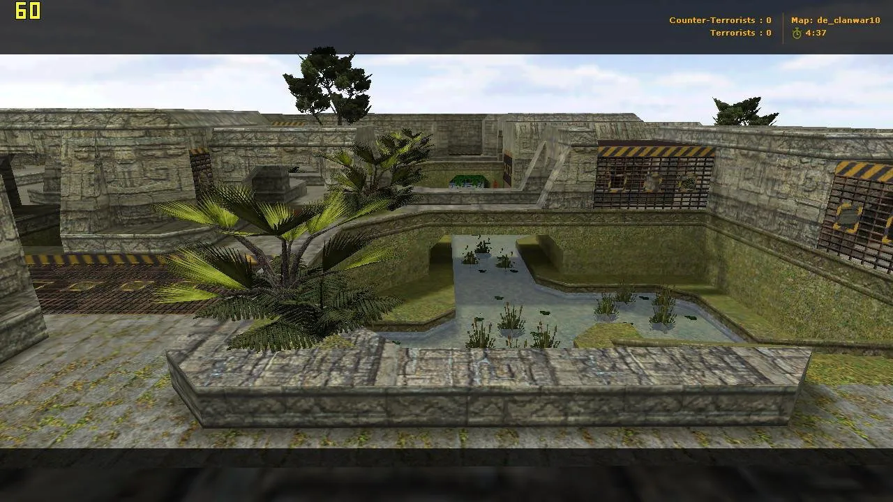 Скриншот Карта de_clanwar10 для CS 1.6: точки, баланс сторон, .nav для ботов, оптимизация wpoly/epoly
