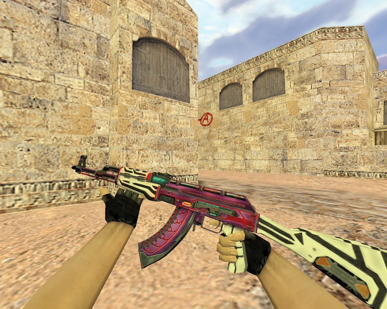 Скриншот Модель АК-47 Кибервоин для CS 1.6 - Уникальная модель с качественной анимацией