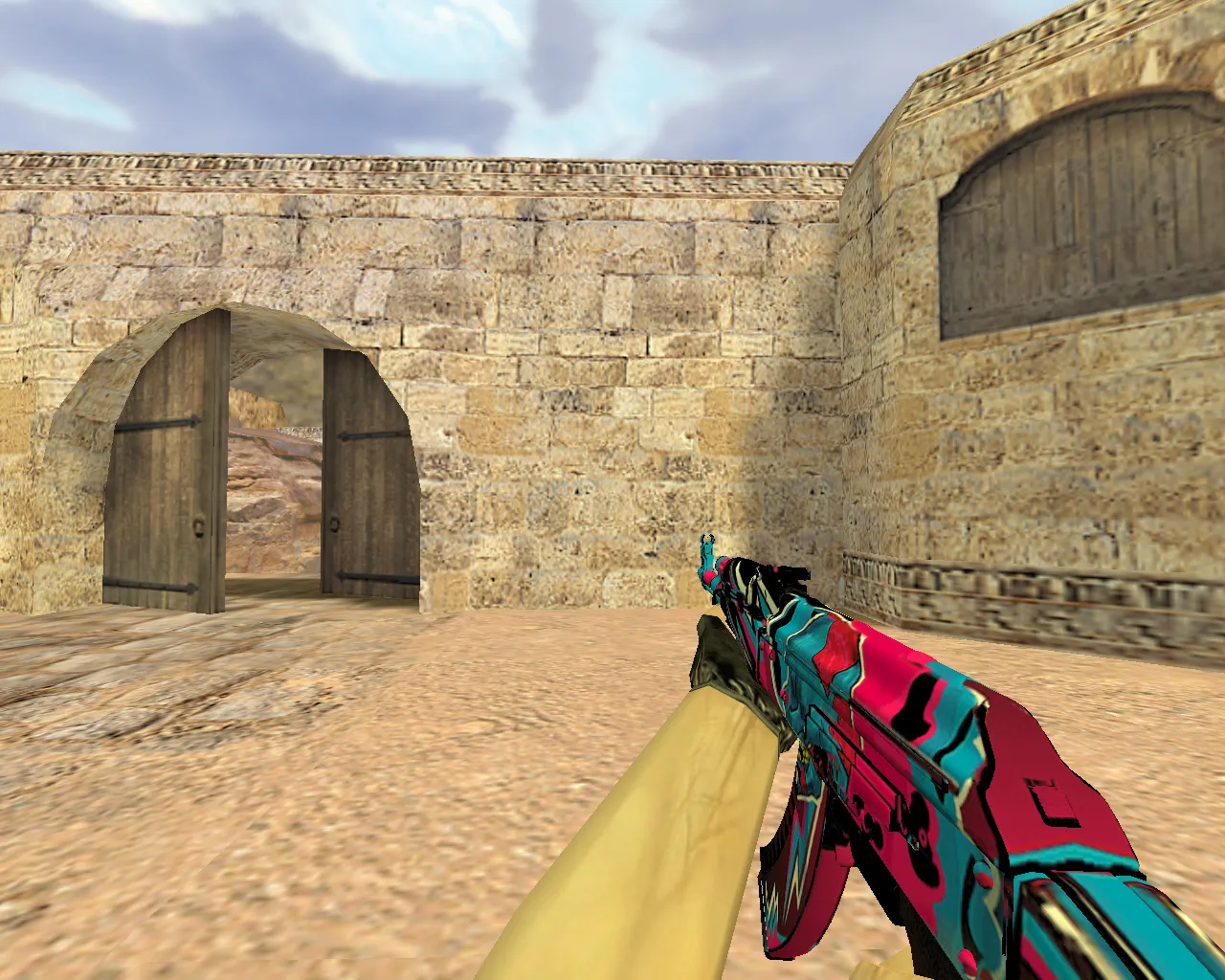 Скриншот Модель «АК-47 Звездный вандал» v_ p_ w_ для CS 1.6: звуки, анимация осмотра, качество текстур