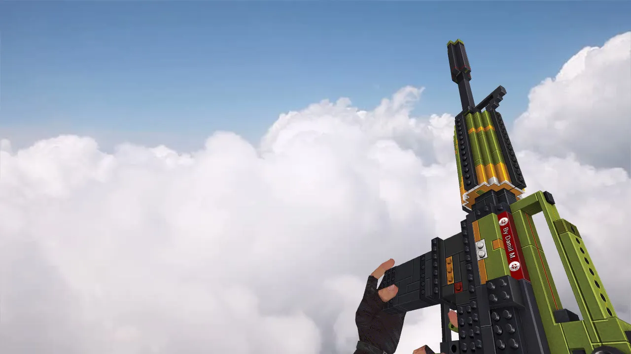 Скриншот Модель v_m4a1 LEGO для CS 1.6: p_m4a1, w_m4a1, звуки, анимация осмотра и текстуры