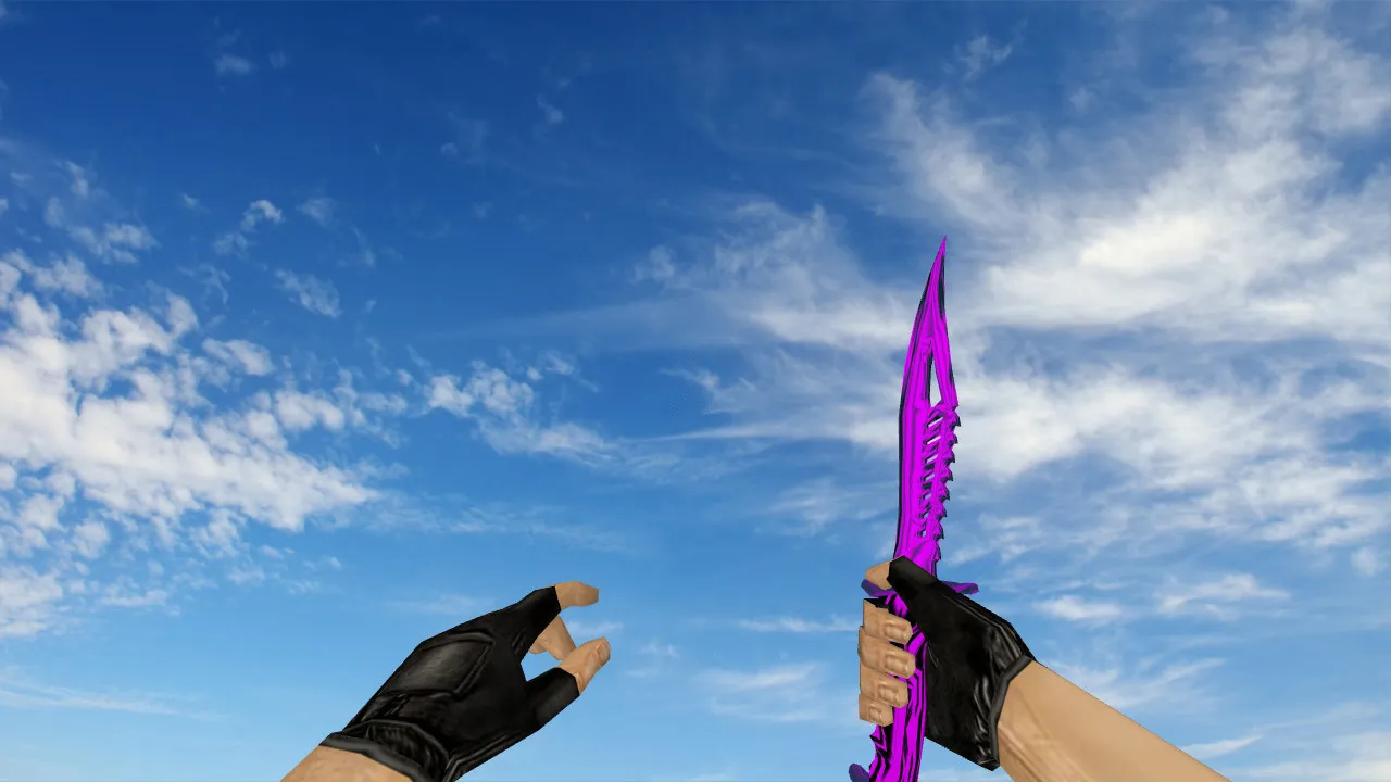 Скриншот Модель ножа v_knife Nautilus Chrome Magenta для CS 1.6: звуки, анимация осмотра, качество текстур и настройка в игре