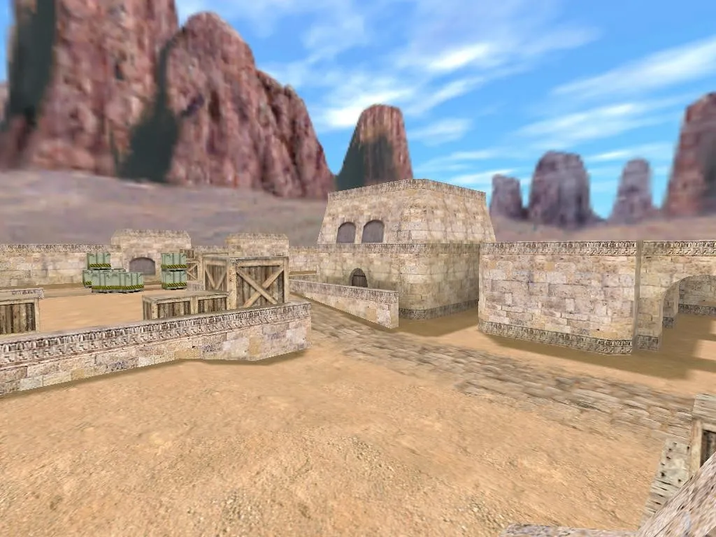 Скриншот  de_dust_a для CS 1.6: точки, тактика за Terror/CT и настройка для стабильного FPS