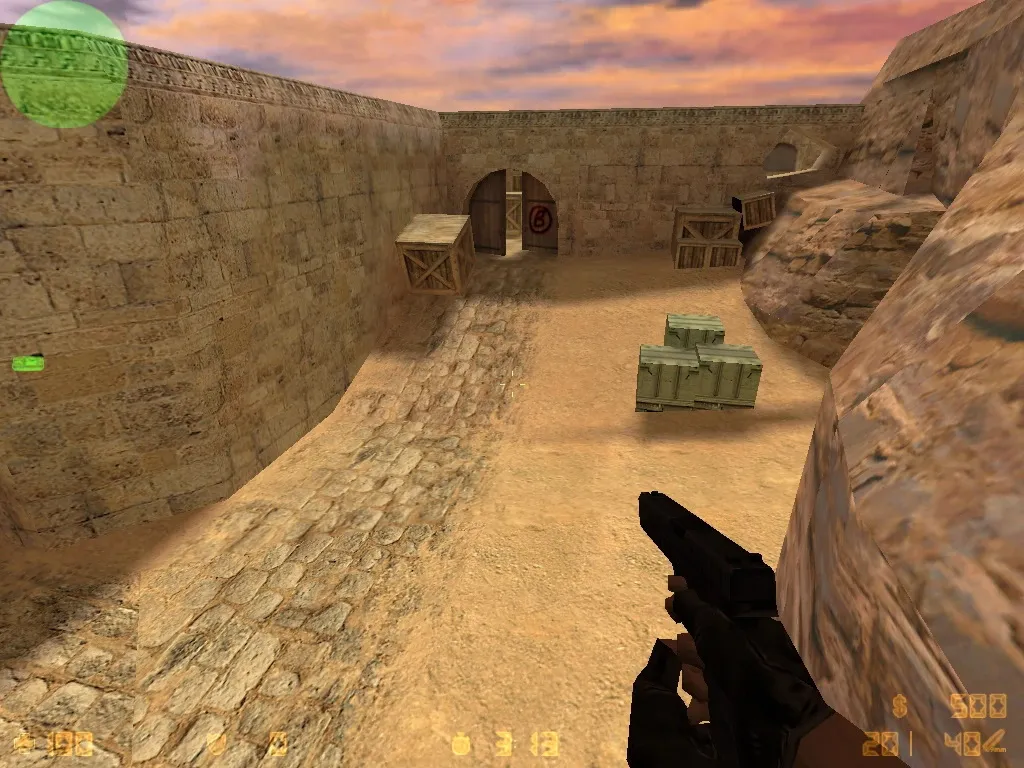 Скриншот  Карта de_dust11 для CS 1.6: тактики за террористов и спецназ, .nav для ботов, оптимизация wpoly/epoly