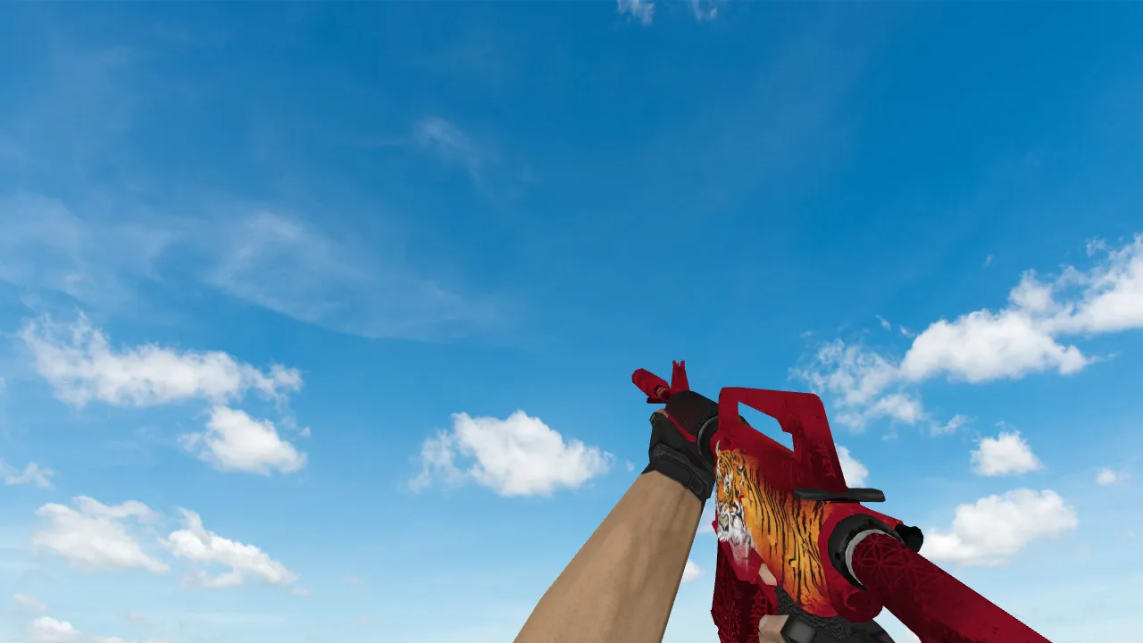 Скриншот Модель v_m4a1 Bengal Tiger для CS 1.6: p_, w_ варианты, анимация осмотра и звуки