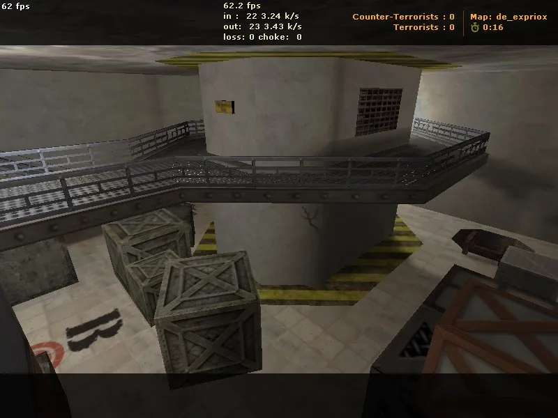 Скриншот  Карта de_expriox для CS 1.6: баланс сторон, точки, .nav для ботов и оптимизация wpoly/epoly