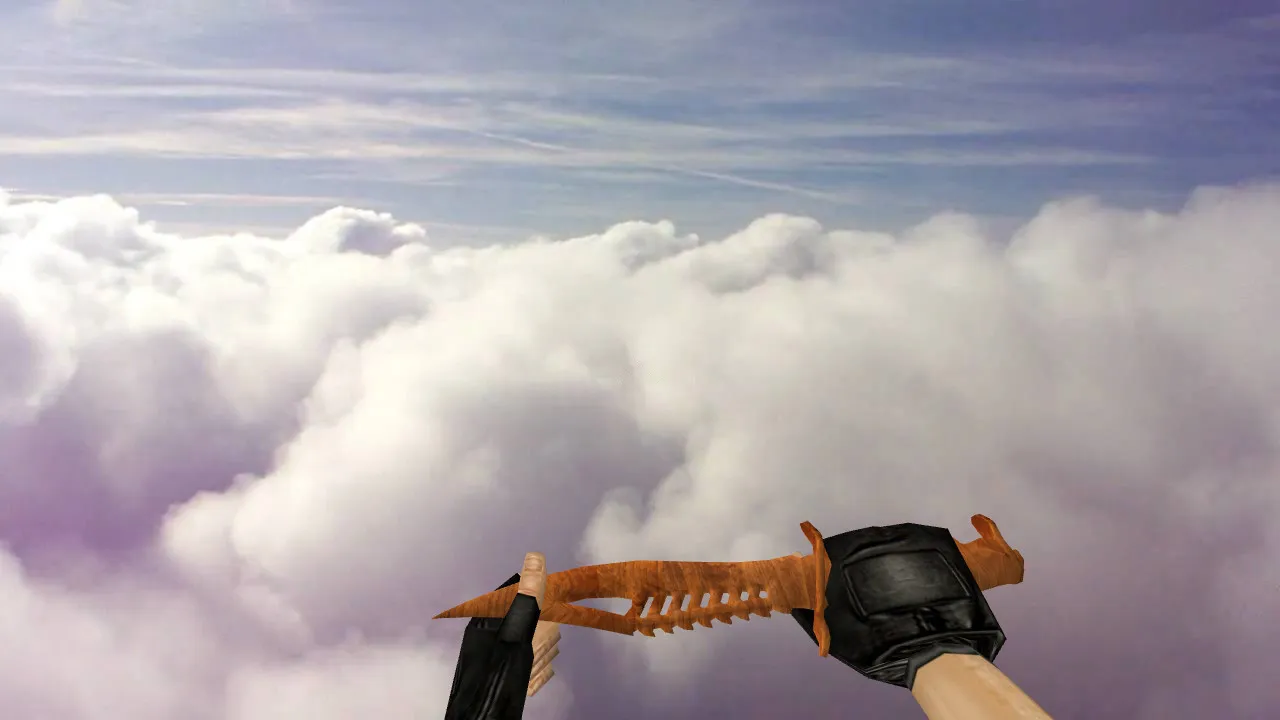 Скриншот Модель ножа «Nautilus Wooden» v_ для CS 1.6: звуки, анимация осмотра, качество текстур и настройка