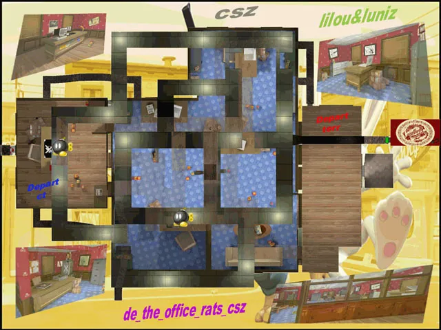 Скриншот Карта de_the_office_rats_csz для CS 1.6 - детальный обзор