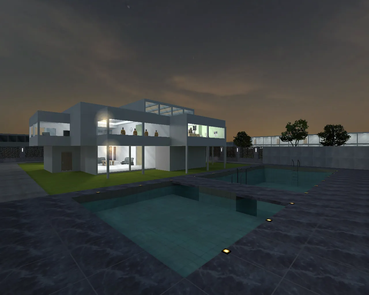 Скриншот  cs_bauhaus_c0 — карта CS 1.6 с балансом сторон, точками под пуш и защитой, .nav для ботов и оптимизацией