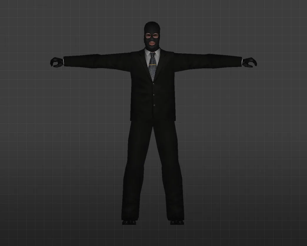 Скриншот Модель «Маска и галстук» для CS 1.6 - Уникальный скин для вашего персонажа