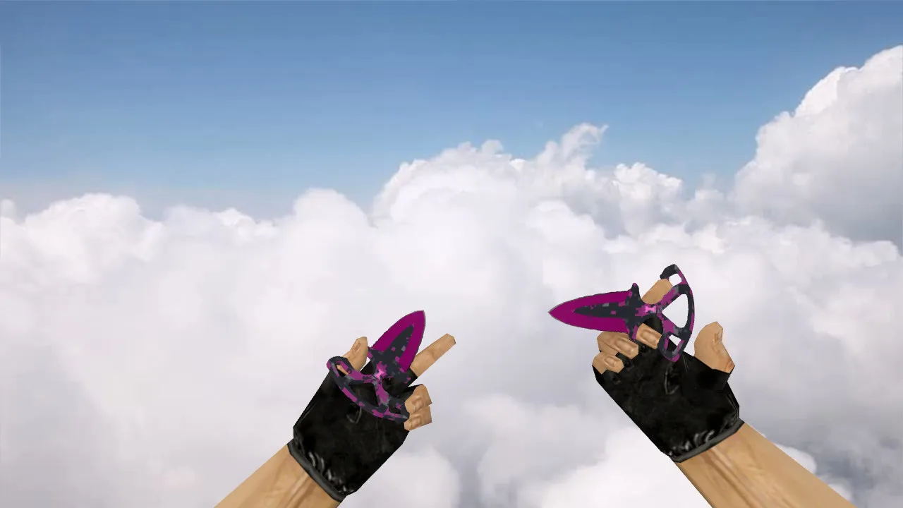 Скриншот v_ и p_ ножи «Пиксельный камуфляж Розовый» для CS 1.6: звуки, анимация осмотра, текстуры